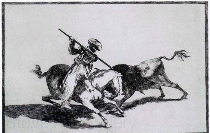 Francisco de goya y Lucientes  The Morisco Gazul is the First to Fight Bulls with a Lance